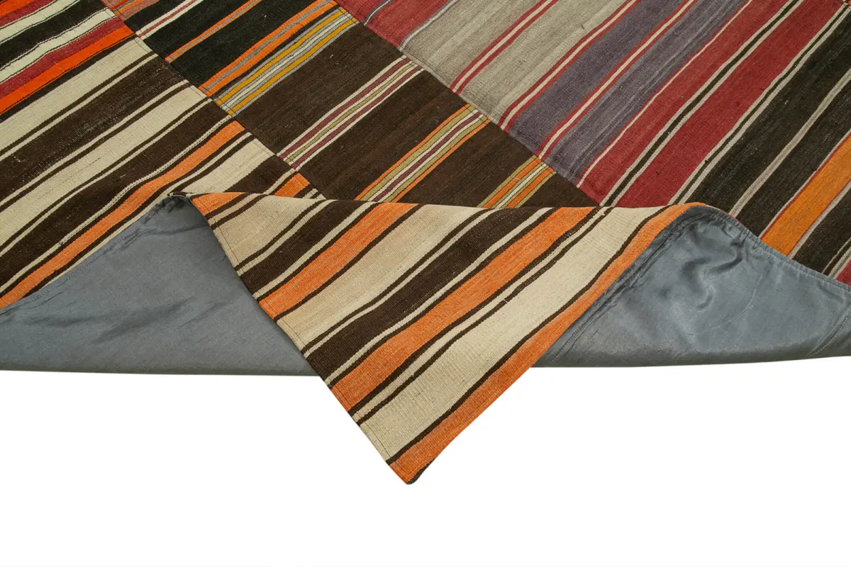 Anadolu Patchwork Multi Renk Pamuk Üzerine Yün El Dokuma Kilim-312x408 - Görsel 6