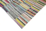 Chaput Patchwork Multi Renk Pamuk Üzerine Yün El Dokuma Kilim-200x310 - Görsel 4