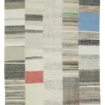 Chaput Patchwork Bej Renk Pamuk Üzerine Yün El Dokuma Kilim-170x260