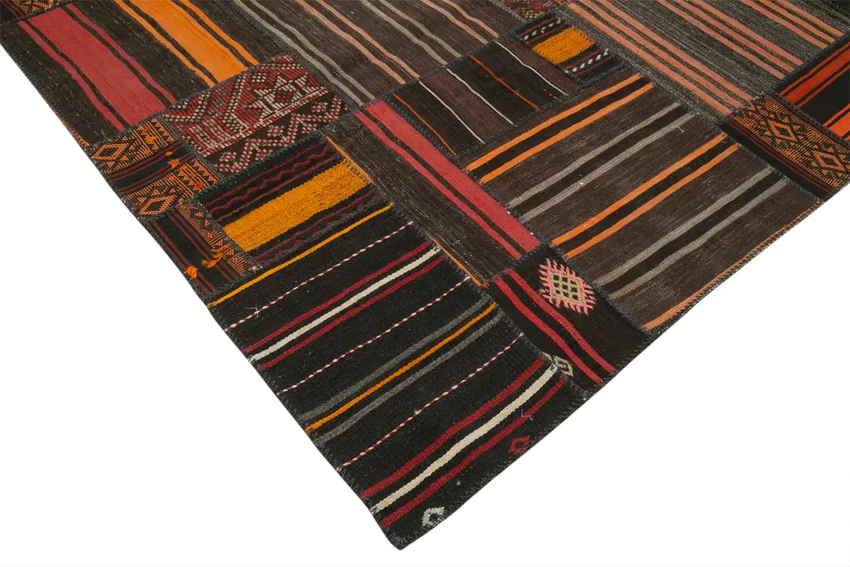 Kıl Çizgili Multi Keçi Kılı İpliğinden El Dokuma Kilim-331x410 - Görsel 4
