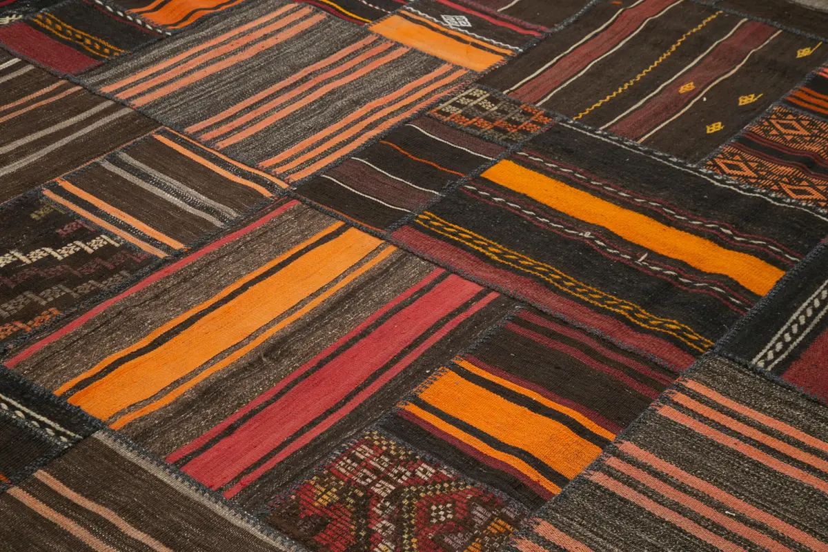 Kıl Çizgili Multi Keçi Kılı İpliğinden El Dokuma Kilim-331x410 - Görsel 5