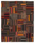 Kıl Çizgili Multi Keçi Kılı İpliğinden El Dokuma Kilim-330x415