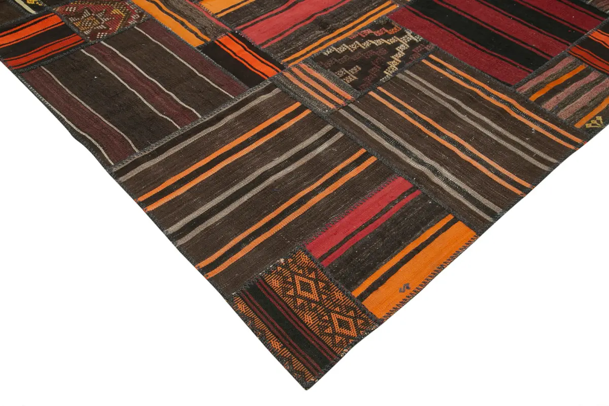 Kıl Çizgili Multi Keçi Kılı İpliğinden El Dokuma Kilim-330x415 - Görsel 4
