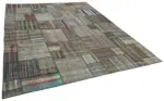 Chaput Patchwork Multi Renk Pamuk Üzerine Yün El Dokuma Kilim-330x410 - Görsel 2