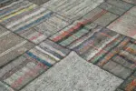 Chaput Patchwork Multi Renk Pamuk Üzerine Yün El Dokuma Kilim-330x410 - Görsel 5