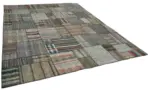 Chaput Patchwork Multi Renk Pamuk Üzerine Yün El Dokuma Kilim-328x416 - Görsel 2