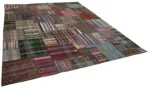 Chaput Patchwork Multi Renk Pamuk Üzerine Yün El Dokuma Kilim-330x403 - Görsel 2