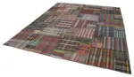 Chaput Patchwork Multi Renk Pamuk Üzerine Yün El Dokuma Kilim-328x410 - Görsel 3