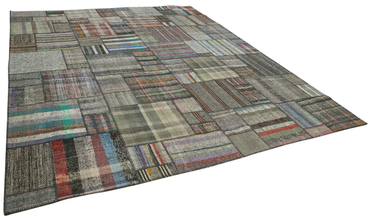 Chaput Patchwork Multi Renk Pamuk Üzerine Yün El Dokuma Kilim-330x411 - Görsel 2