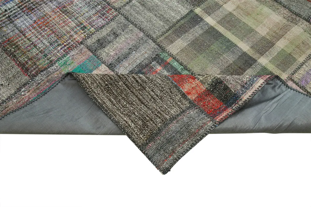 Chaput Patchwork Multi Renk Pamuk Üzerine Yün El Dokuma Kilim-330x411 - Görsel 6