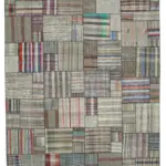 Chaput Patchwork Multi Renk Pamuk Üzerine Yün El Dokuma Kilim-330x412