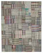 Chaput Patchwork Multi Renk Pamuk Üzerine Yün El Dokuma Kilim-330x412