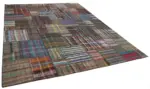 Chaput Patchwork Multi Renk Pamuk Üzerine Yün El Dokuma Kilim-327x408 - Görsel 2
