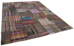 Chaput Patchwork Multi Renk Pamuk Üzerine Yün El Dokuma Kilim-329x408 - Görsel 2