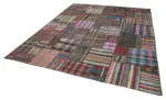 Chaput Patchwork Multi Renk Pamuk Üzerine Yün El Dokuma Kilim-329x408 - Görsel 3