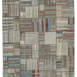 Chaput Patchwork Multi Renk Pamuk Üzerine Yün El Dokuma Kilim-332x412