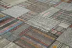 Chaput Patchwork Multi Renk Pamuk Üzerine Yün El Dokuma Kilim-332x412 - Görsel 5