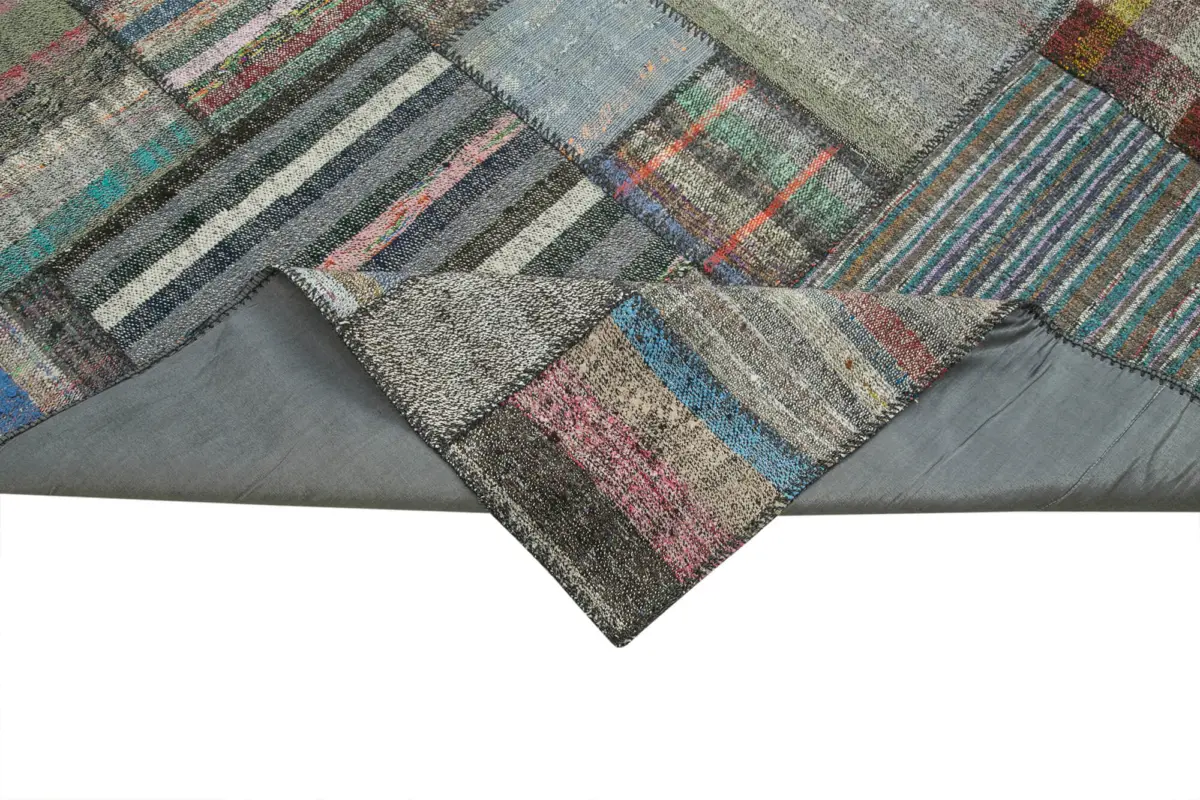 Chaput Patchwork Multi Renk Pamuk Üzerine Yün El Dokuma Kilim-332x412 - Görsel 6