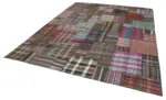 Chaput Patchwork Multi Renk Pamuk Üzerine Yün El Dokuma Kilim-330x409 - Görsel 3
