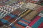 Chaput Patchwork Multi Renk Pamuk Üzerine Yün El Dokuma Kilim-330x409 - Görsel 5