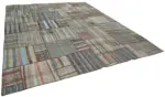 Chaput Patchwork Multi Renk Pamuk Üzerine Yün El Dokuma Kilim-327x407 - Görsel 2