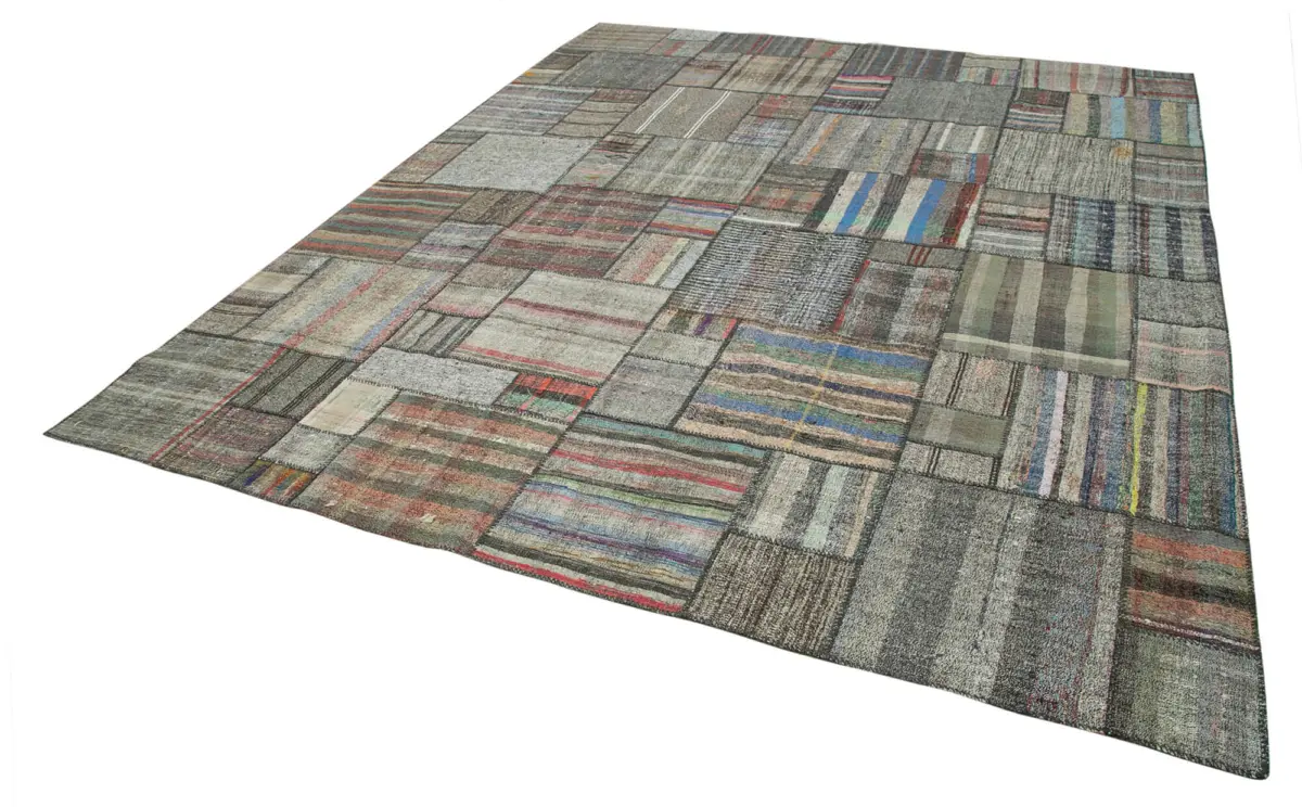 Chaput Patchwork Multi Renk Pamuk Üzerine Yün El Dokuma Kilim-327x407 - Görsel 3
