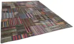 Chaput Patchwork Multi Renk Pamuk Üzerine Yün El Dokuma Kilim-328x404 - Görsel 2
