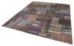 Chaput Patchwork Multi Renk Pamuk Üzerine Yün El Dokuma Kilim-328x404 - Görsel 3