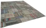 Chaput Patchwork Multi Renk Pamuk Üzerine Yün El Dokuma Kilim-330x416 - Görsel 2