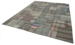 Chaput Patchwork Multi Renk Pamuk Üzerine Yün El Dokuma Kilim-330x416 - Görsel 3