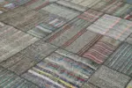 Chaput Patchwork Multi Renk Pamuk Üzerine Yün El Dokuma Kilim-330x416 - Görsel 5