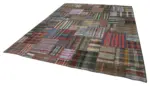 Chaput Patchwork Multi Renk Pamuk Üzerine Yün El Dokuma Kilim-330x401 - Görsel 3