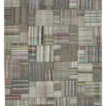 Chaput Patchwork Multi Renk Pamuk Üzerine Yün El Dokuma Kilim-328x414