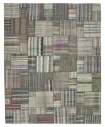 Chaput Patchwork Multi Renk Pamuk Üzerine Yün El Dokuma Kilim-328x414