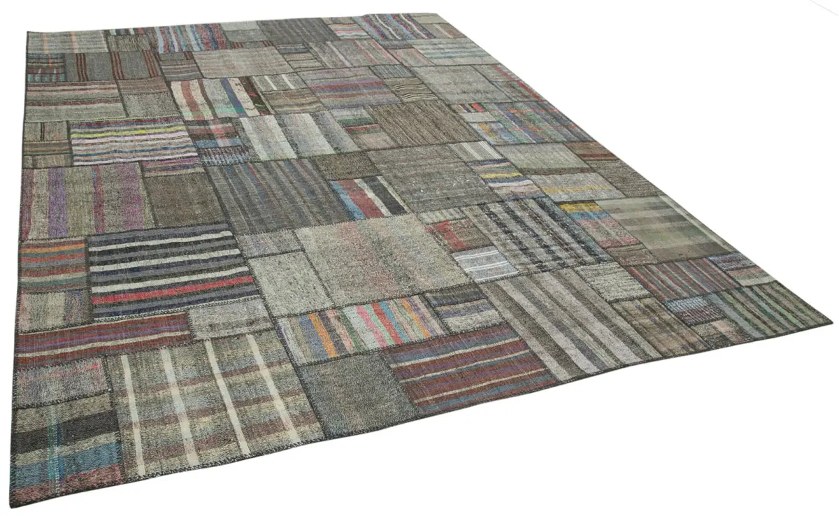 Chaput Patchwork Multi Renk Pamuk Üzerine Yün El Dokuma Kilim-328x414 - Görsel 2