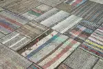 Chaput Patchwork Multi Renk Pamuk Üzerine Yün El Dokuma Kilim-328x414 - Görsel 5