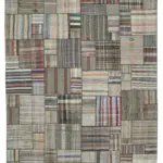 Chaput Patchwork Multi Renk Pamuk Üzerine Yün El Dokuma Kilim-330x415