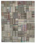 Chaput Patchwork Multi Renk Pamuk Üzerine Yün El Dokuma Kilim-330x415
