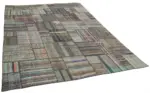 Chaput Patchwork Multi Renk Pamuk Üzerine Yün El Dokuma Kilim-330x415 - Görsel 2