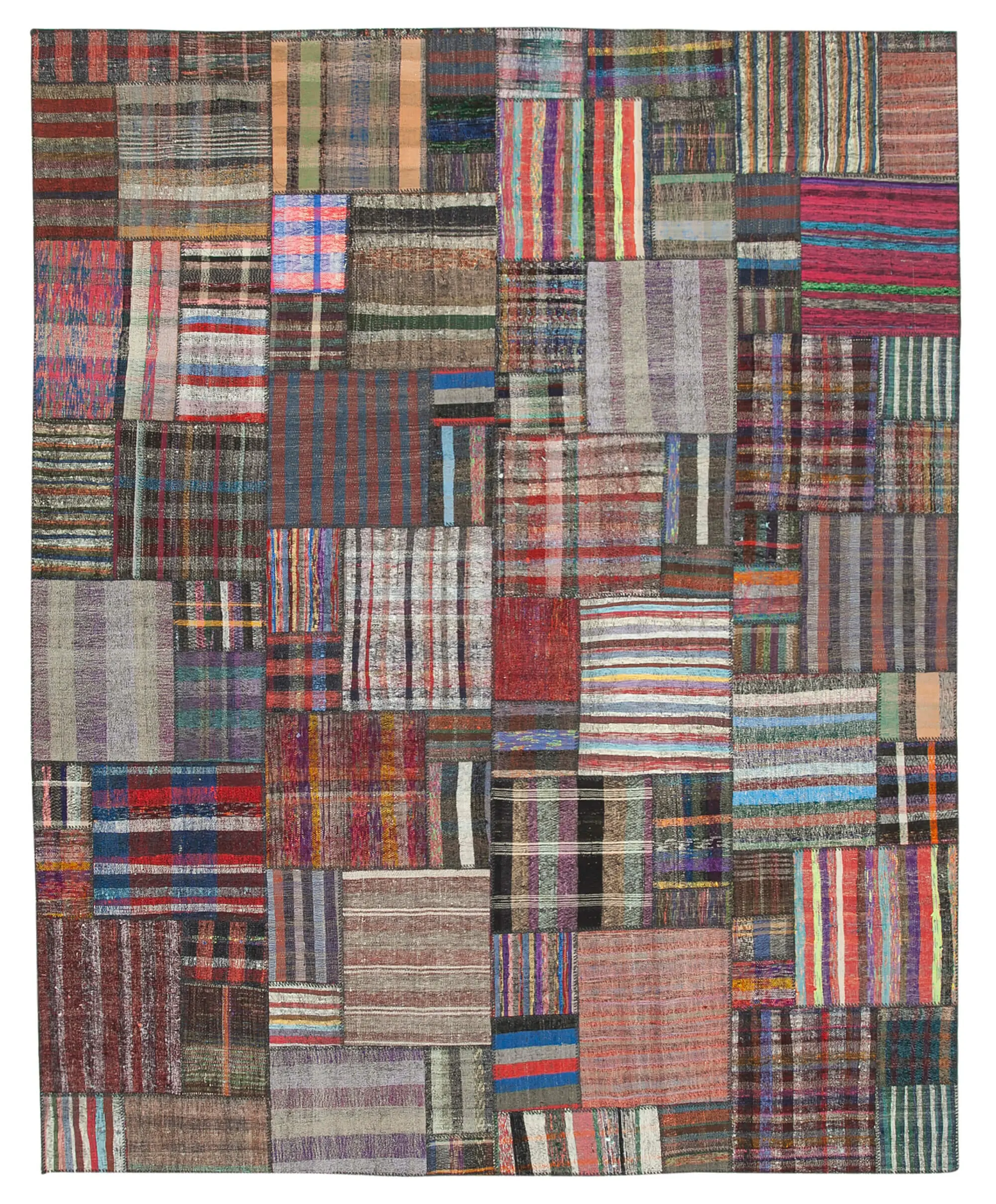 Rc_36976_1_Multicolor_Oriental_Kilim_Patchwork_Rugs Chaput Patchwork Multi Renk Pamuk Üzerine Yün El Dokuma Kilim-327x405 - Görsel 1