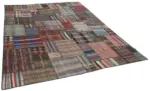 Chaput Patchwork Multi Renk Pamuk Üzerine Yün El Dokuma Kilim-327x405 - Görsel 2