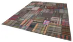 Chaput Patchwork Multi Renk Pamuk Üzerine Yün El Dokuma Kilim-327x405 - Görsel 3