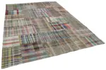 Chaput Patchwork Multi Renk Pamuk Üzerine Yün El Dokuma Kilim-267x358 - Görsel 2