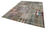 Chaput Patchwork Multi Renk Pamuk Üzerine Yün El Dokuma Kilim-267x358 - Görsel 3