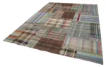Chaput Patchwork Multi Renk Pamuk Üzerine Yün El Dokuma Kilim-265x359 - Görsel 3
