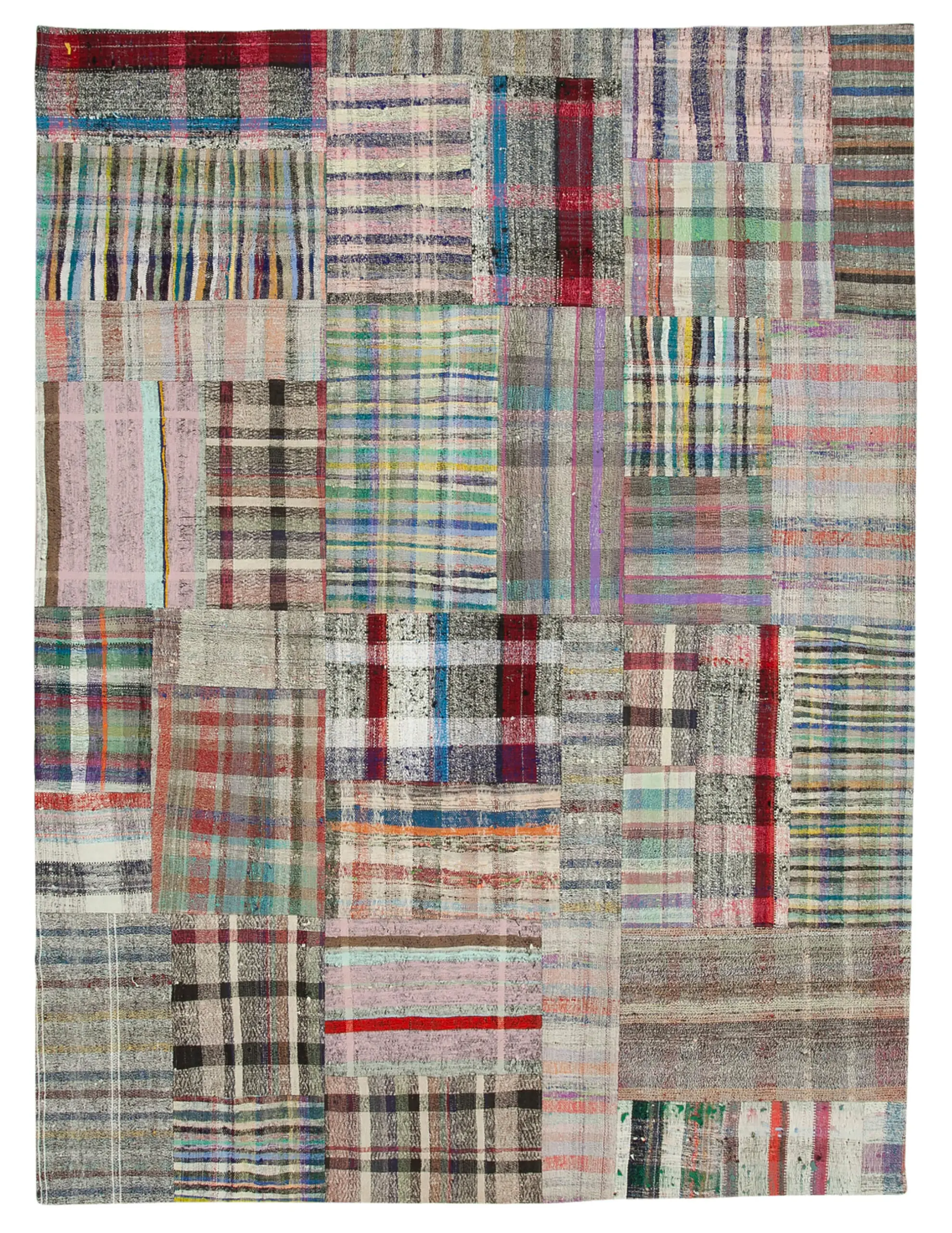Rc_36980_1_Multicolor_Oriental_Kilim_Patchwork_Rugs Chaput Patchwork Multi Renk Pamuk Üzerine Yün El Dokuma Kilim-265x355 - Görsel 1