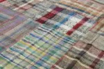 Chaput Patchwork Multi Renk Pamuk Üzerine Yün El Dokuma Kilim-265x355 - Görsel 5
