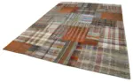 Chaput Patchwork Multi Renk Pamuk Üzerine Yün El Dokuma Kilim-265x361 - Görsel 3