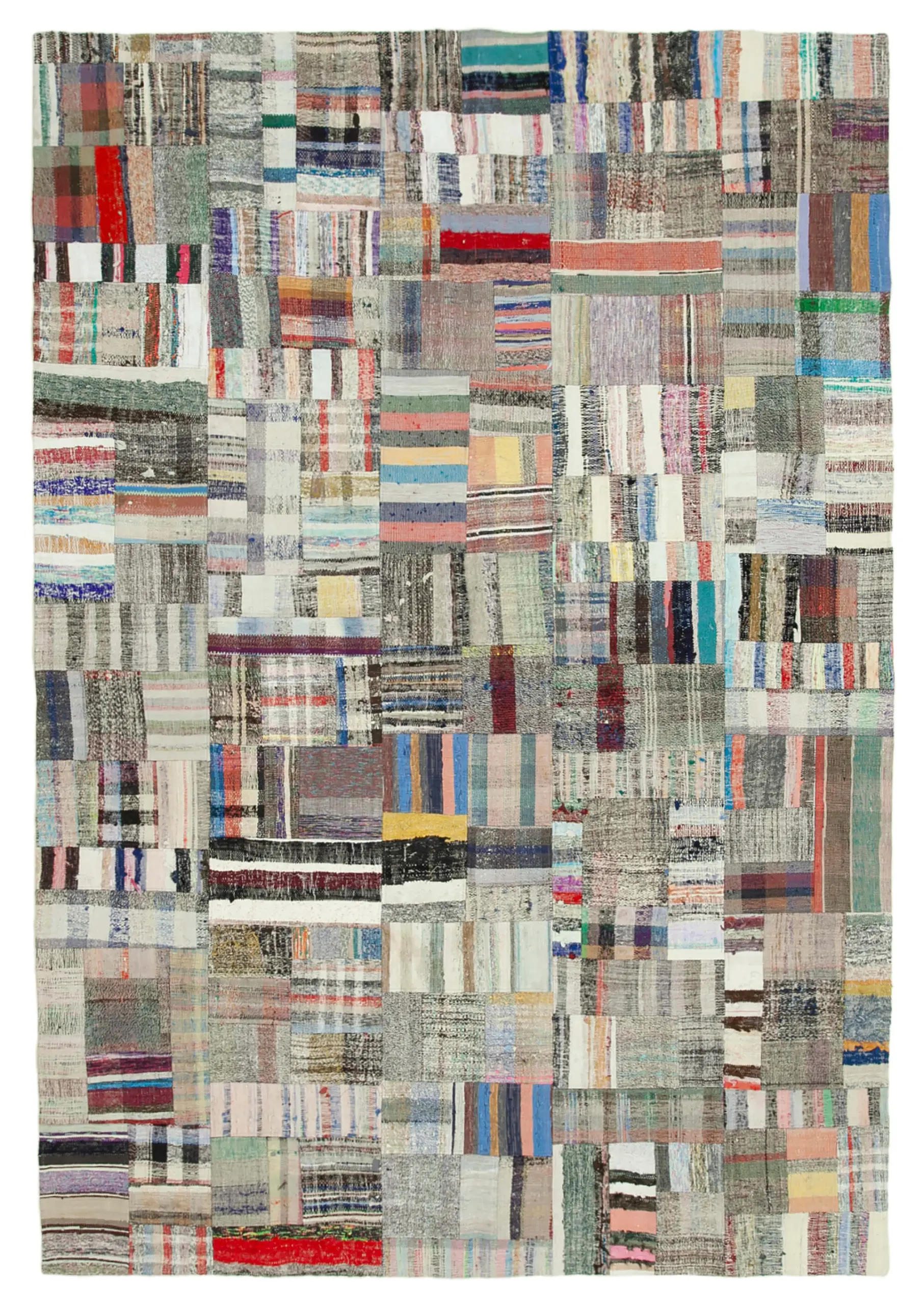 Rc_36983_1_Multicolor_Oriental_Kilim_Patchwork_Rugs Chaput Patchwork Multi Renk Pamuk Üzerine Yün El Dokuma Kilim-241x351 - Görsel 1