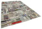 Chaput Patchwork Multi Renk Pamuk Üzerine Yün El Dokuma Kilim-241x351 - Görsel 2